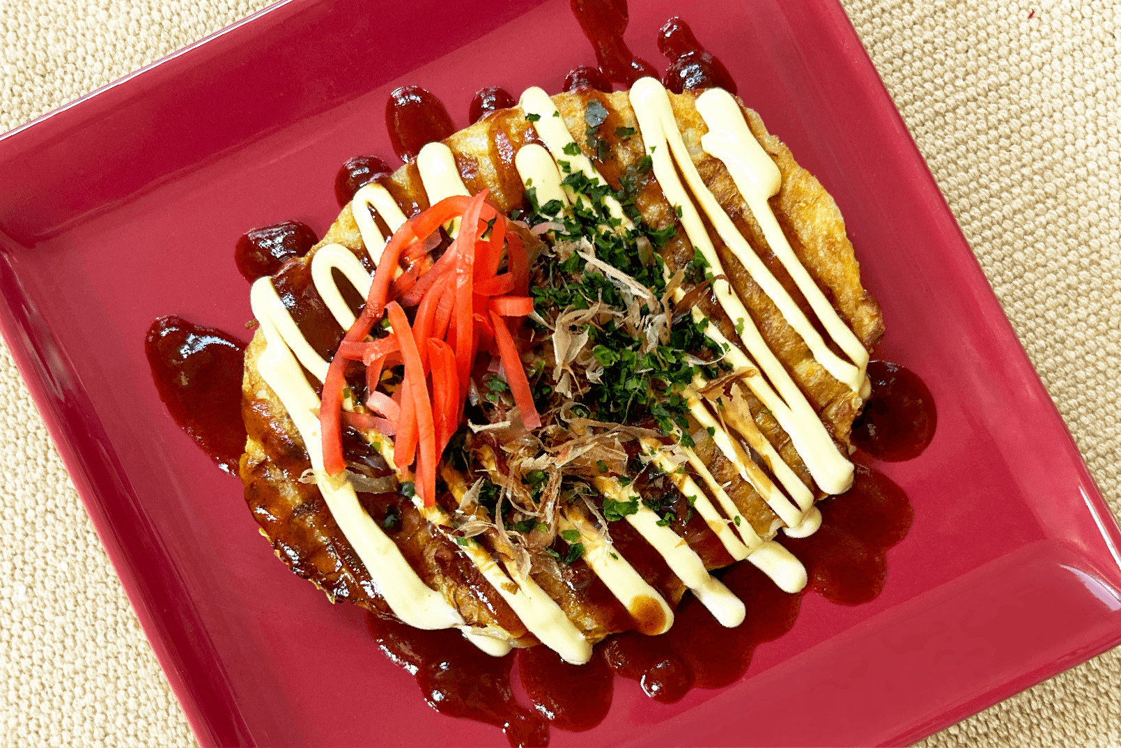 家族でマンナンお好み焼き